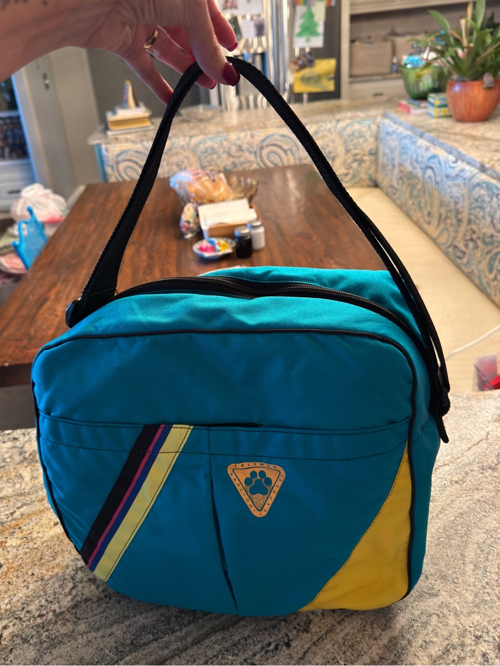 Vintage Coleman Teal Retro Insulated Shoulder Bag